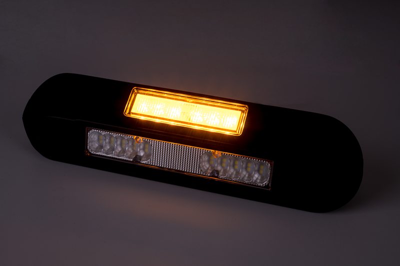 LED zij-werklamp + amber R65 flitser