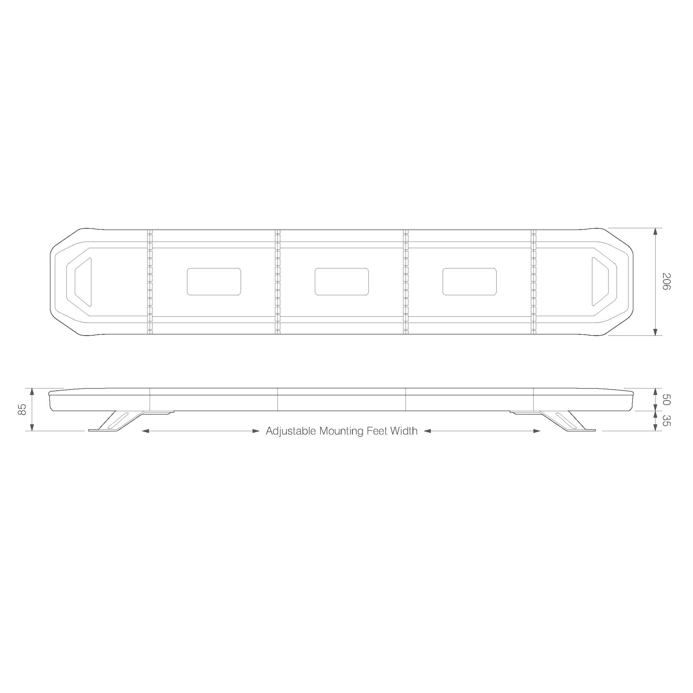 LED zwaailampbalk | R65 | 1103mm | 10-30v | compleet flitsend | EQBT1103R65A - Afbeelding 11