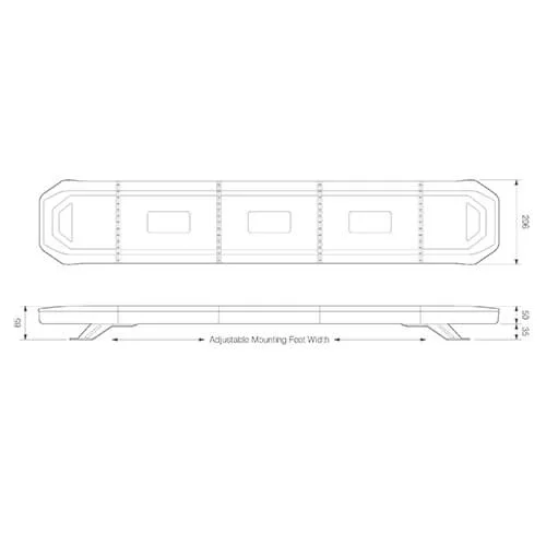 LED zwaailampbalk | R65 | 1586mm | 10-30v | compleet flitsend | EQBT1586R65A-EQBT1586R65A-6