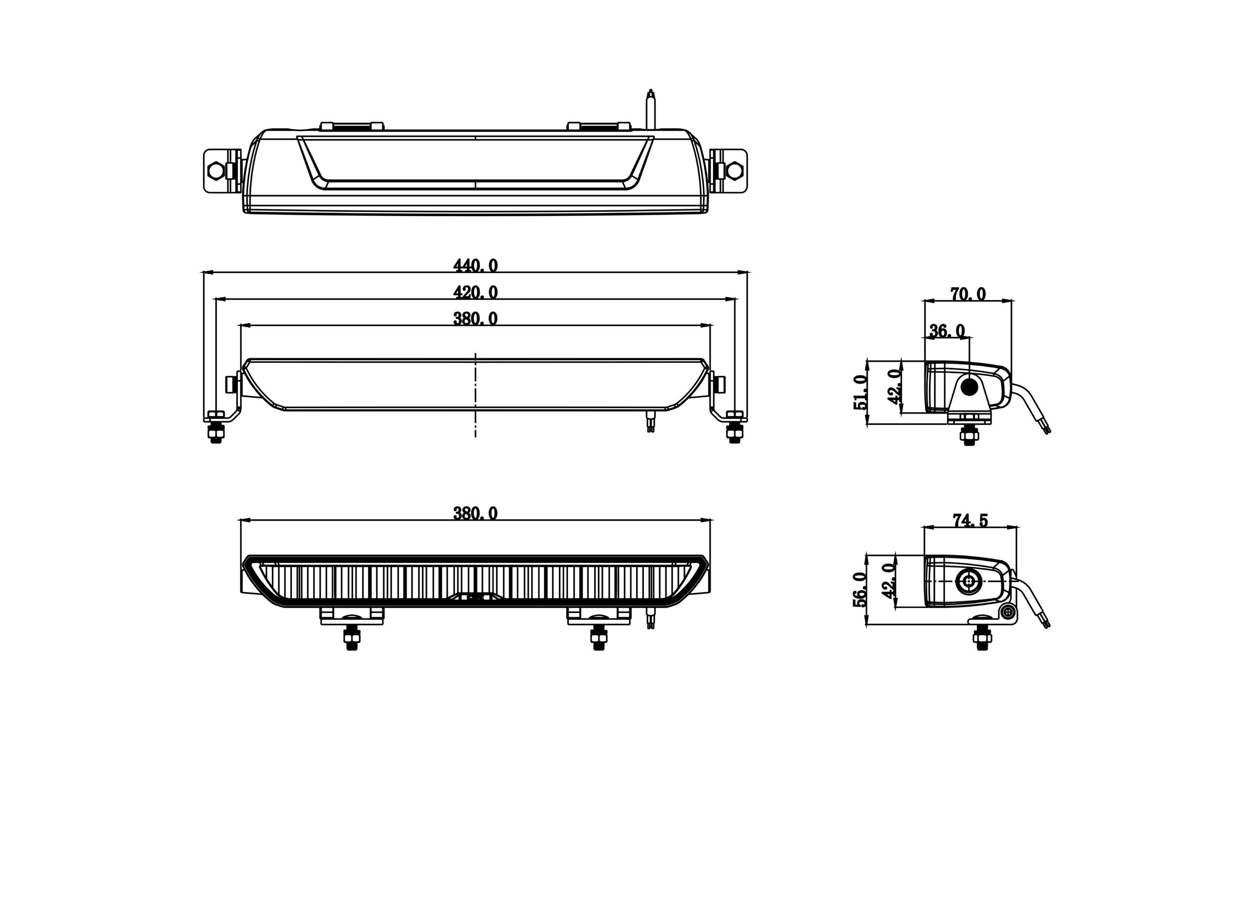 Lightbar OZZ XB1 15” wit-88222-5