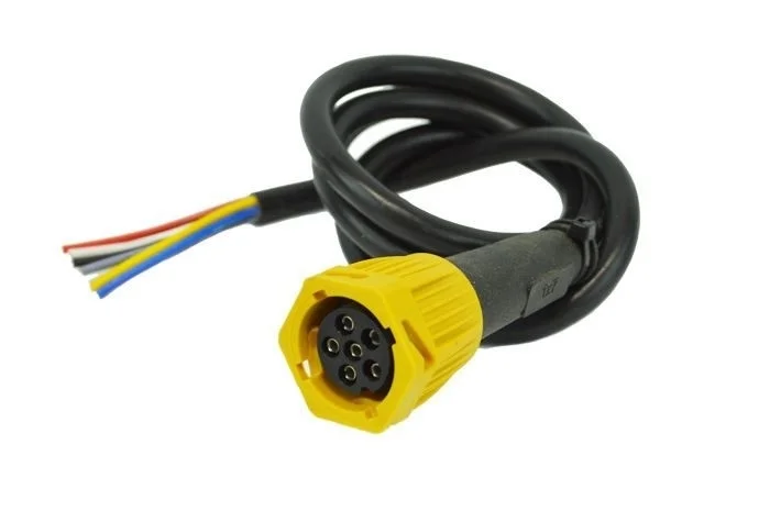 Links | 6-PIN bajonet aansluiting | met 200cm. kabel | V10AC-201B6-V10AC-201B6