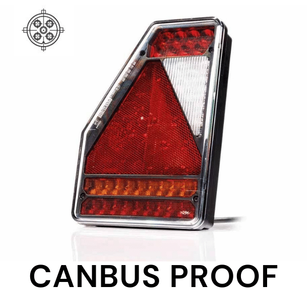 Links | LED achterlicht | canbusProof | driehoek model | 12v | 5-functie 5-PIN | VC-3301B5CAN-VC-3301B5CAN