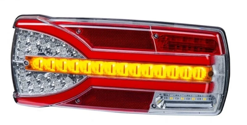 Links | LED achterlicht dynamisch knipperlicht en kentekenlicht | 12-24v | 7-PIN | V14C7-911B7-V14C7-911B7-4