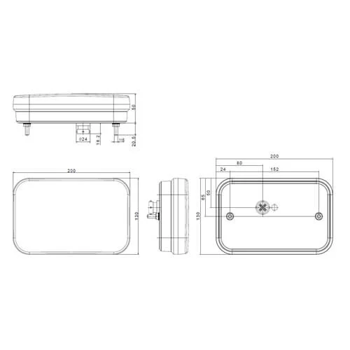 Links | LED achterlicht met mistlicht & kentekenlicht | 12v | 5-PIN | VC-2721B5 - Afbeelding 11