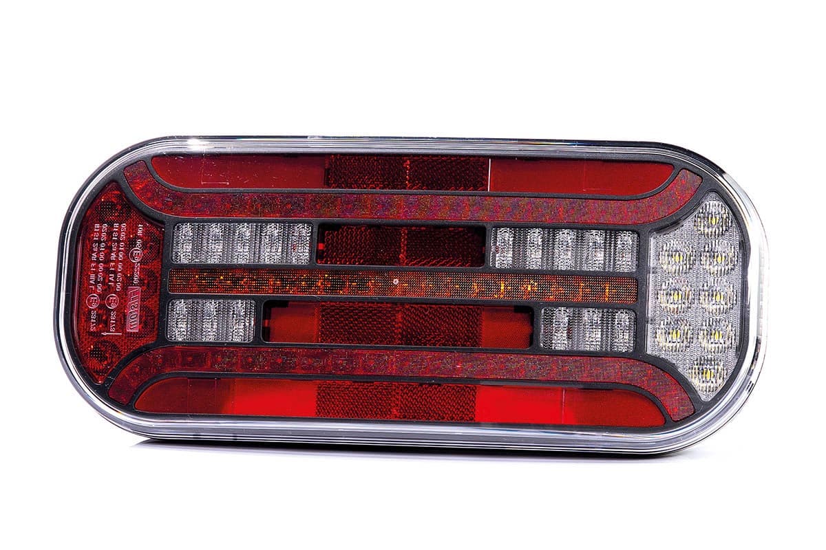 Links | LED achterlicht rechthoek reflector & kentekenverlichting | 12-24v | 100cm. kabel | VC-3011-VC-3011