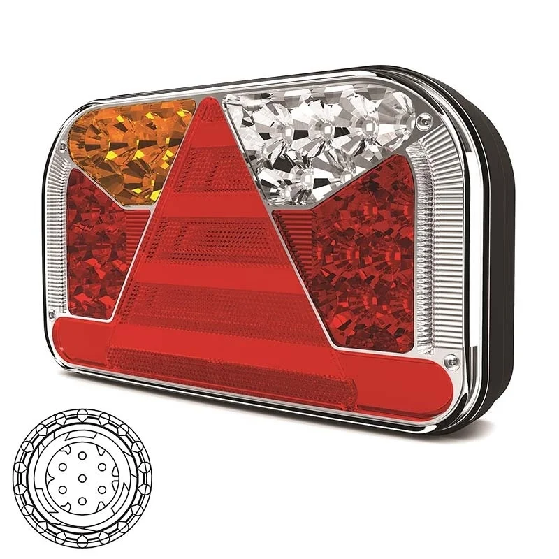 Links | LED achterlicht zonder kentekenlicht | 12-36v | 7-PIN AMP connector | V10C6-531B7-V10C6-531B7-2