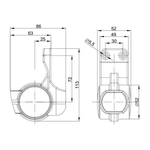 Links | LED breedtelamp met korte steel | 12-24v | 1