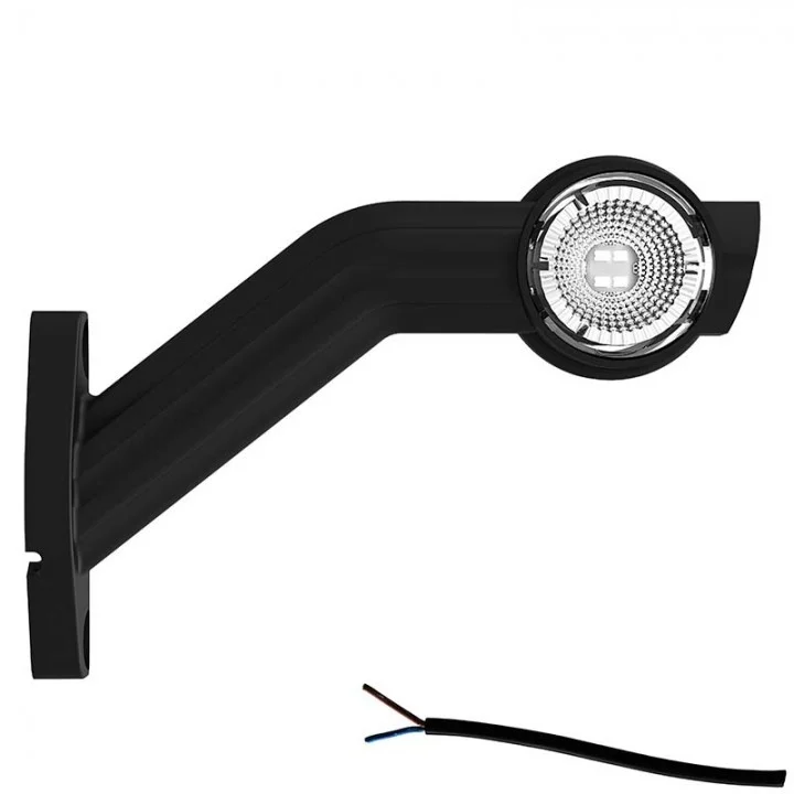 Links | LED breedtelamp met schuine steel | 12-24v | 20cm. kabel | M10BV-701RWA-M10BV-701RWA