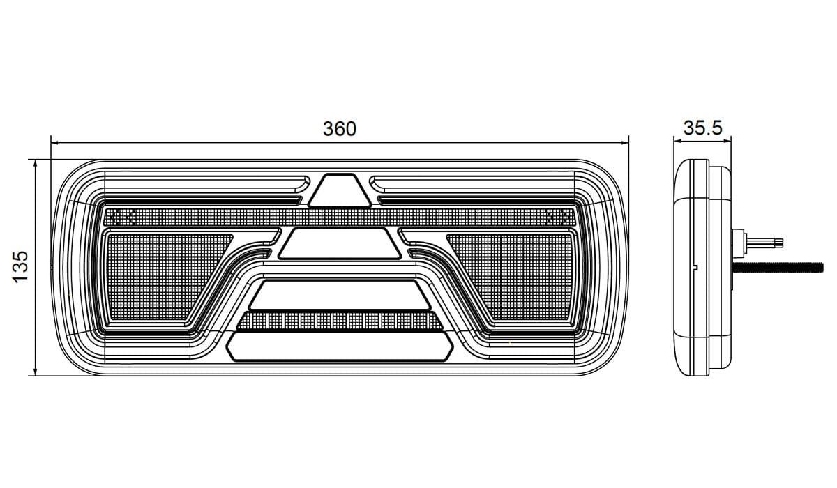 Links | LED neon achterlicht | dynamisch knipperlicht | 12-24v | 200cm. kabel | VC-2001 - Afbeelding 12