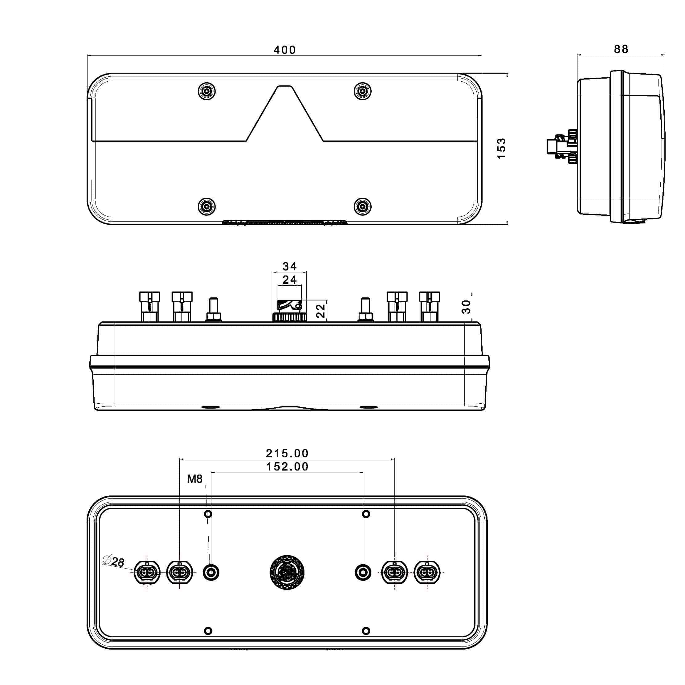 Links | LED trailerlamp | dynamisch knipperlicht | 9-36v | 7-PIN | VC-1031B7-VC-1031B7-5