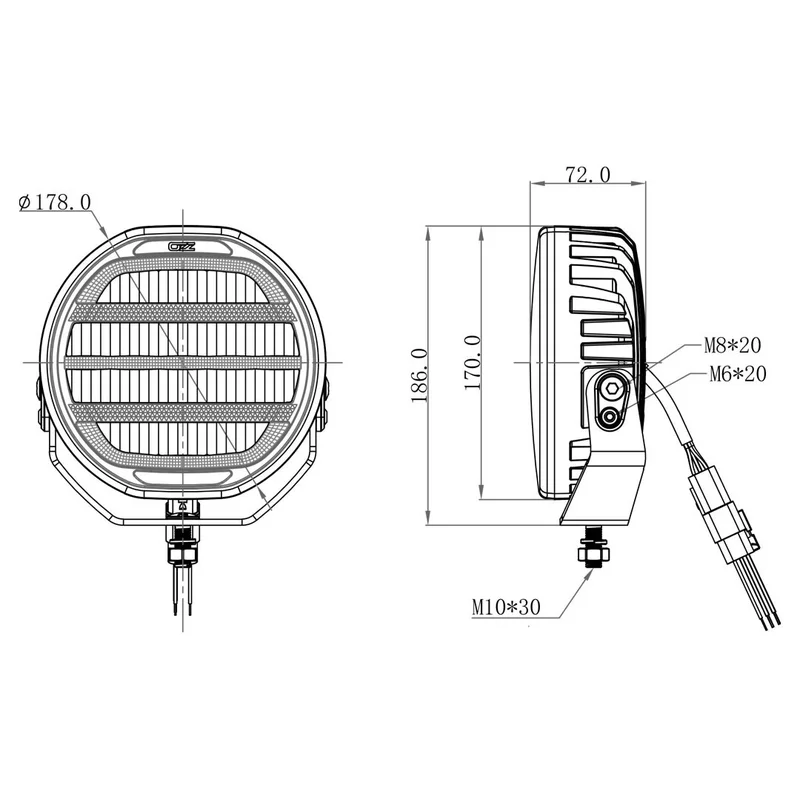 OZZ XR2 LED verstraler 7" | Wit-Rond | 5800 lumen | 88104-88104-5