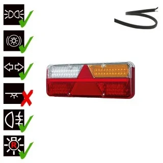 Rechts | LED Trailerlamp | dynamisch knipperlicht | 9-36v | 200cm. kabel | VC-1012-VC-1012