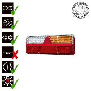 Rechts | LED Trailerlamp | dynamisch knipperlicht | 9-36v | 7-PIN | 200cm. kabel | VC-1012B7-VC-1012B7-2