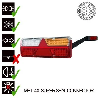 Rechts | LED Trailerlamp | dynamisch knipperlicht | 9-36v | 7-PIN+superseal+alarm | VC-1022B7SSA-VC-1022B7SSA