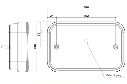 Rechts | LED achterlicht met achteruitrijlicht & kentekenverlichting | 12v | 100cm. kabel | VC-2732-VC-2732-10