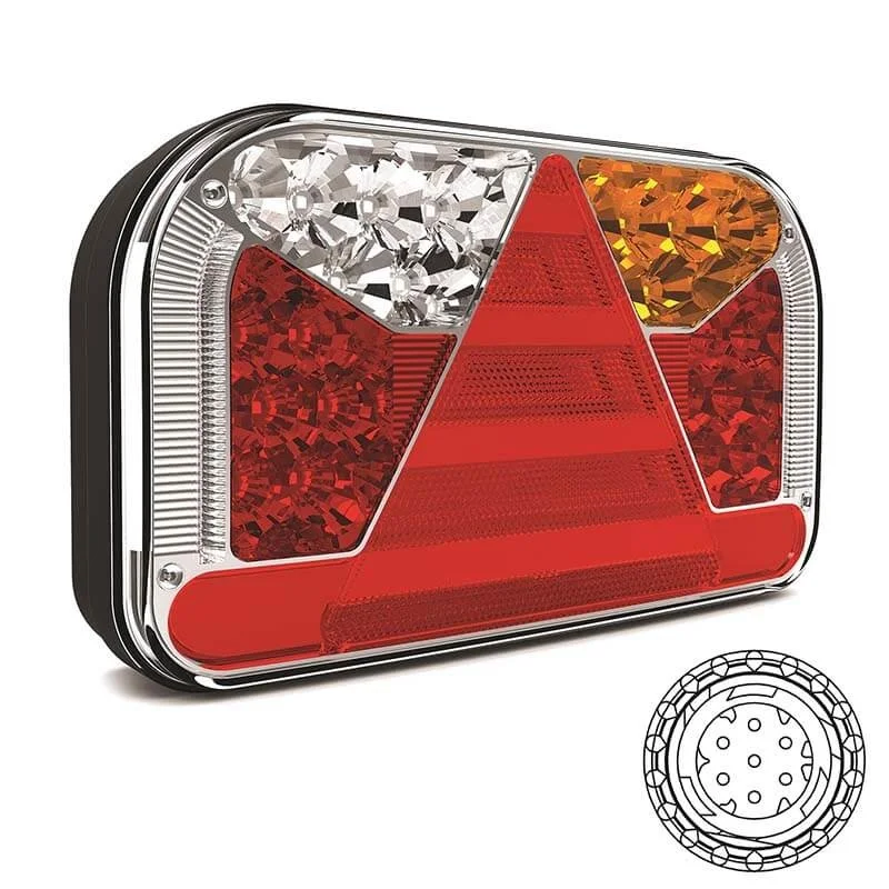 Rechts | LED achterlicht met kentekenlicht | 12-36v | 7-PIN | V10C7-552B7-V10C7-552B7-2