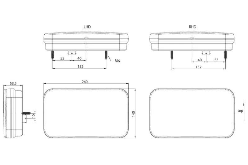 Rechts | LED achterlicht met kentekenlicht Canbusproof | 12v | 7-functies 6-PIN | VC-4512B6CAN-VC-4512B6CAN-9