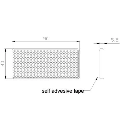 Rode reflector 90 x 40mm. | 3m-plakstrip | VRF-500R-VRF-500R-3