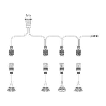 Y-kabel tbv 4 achterlichten (schuifconn.) incl. zijkabel-KS1-5200