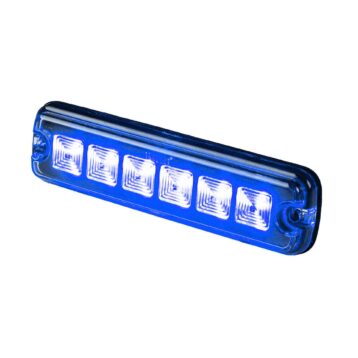 LED R10 Flitser 6-LED blauw 12-24v 200cm kabel-SF-1600B
