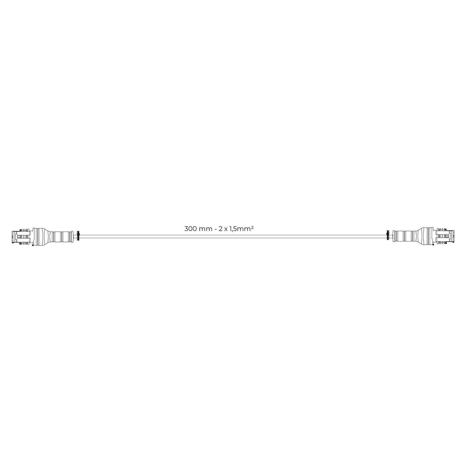 Tussenkabel Superseal 30cm | 2x1