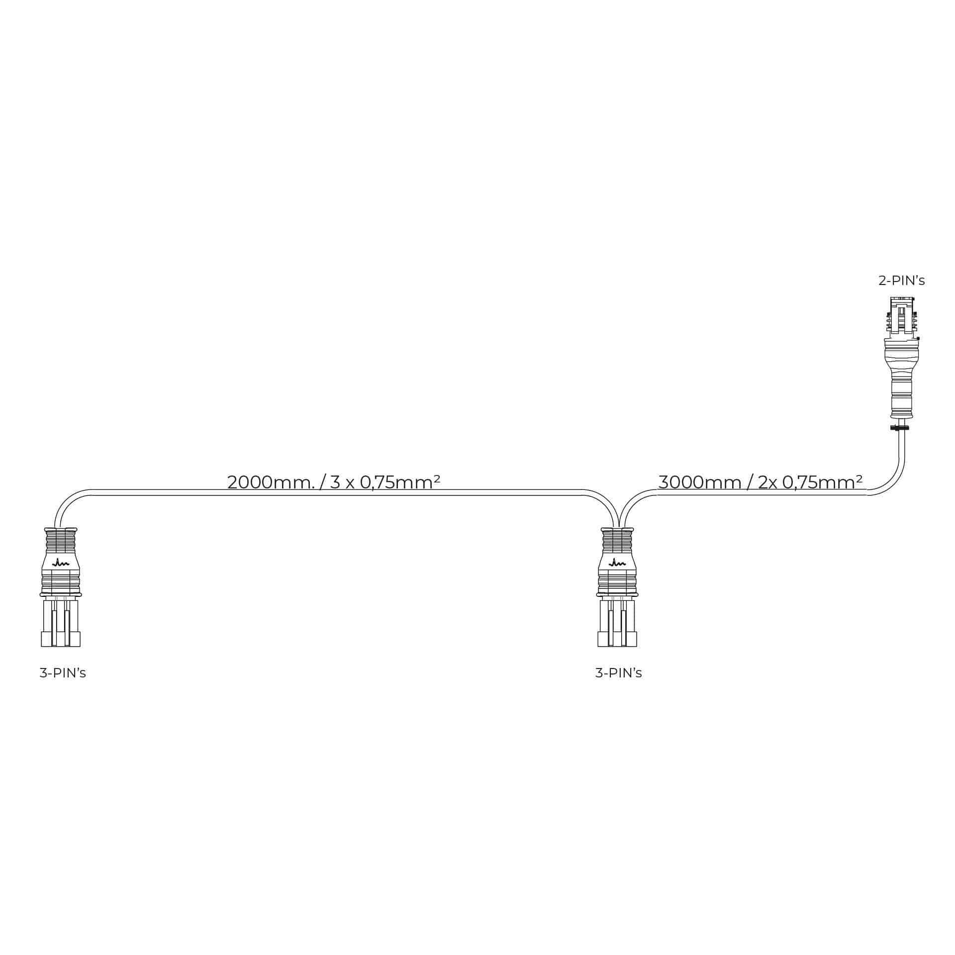 Y-kabel Superseal tbv. Flitser 1x 2-PIN | 2x 3-PIN-KS1-6330-3