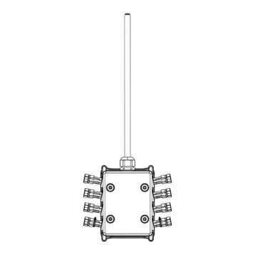 Junctionbox 16x uitgang | 15m kabel | 1 x 2
