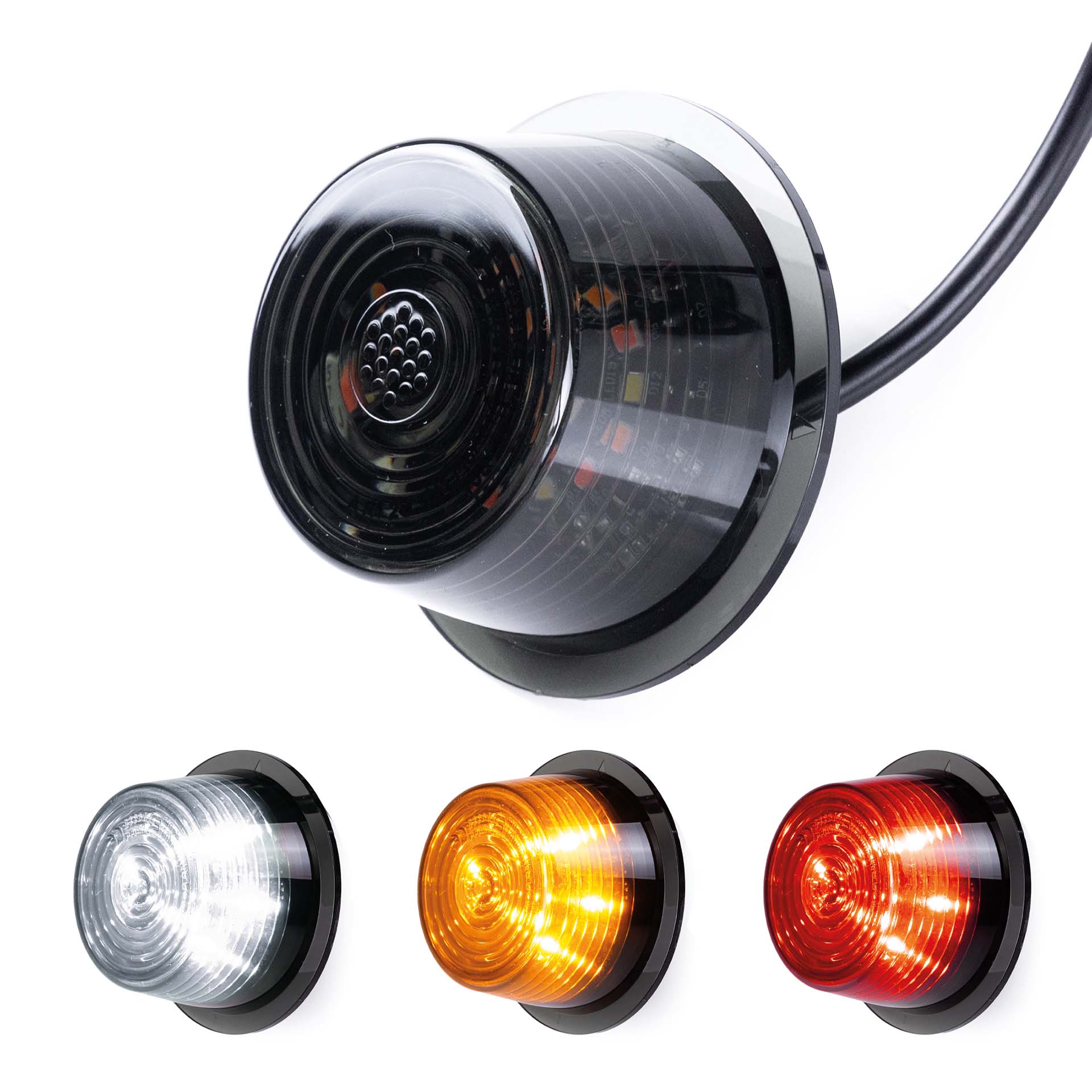 LED Module dark lens multicolor+knipperlicht 12-24v | 5m. kabel-MB-3010DRWA