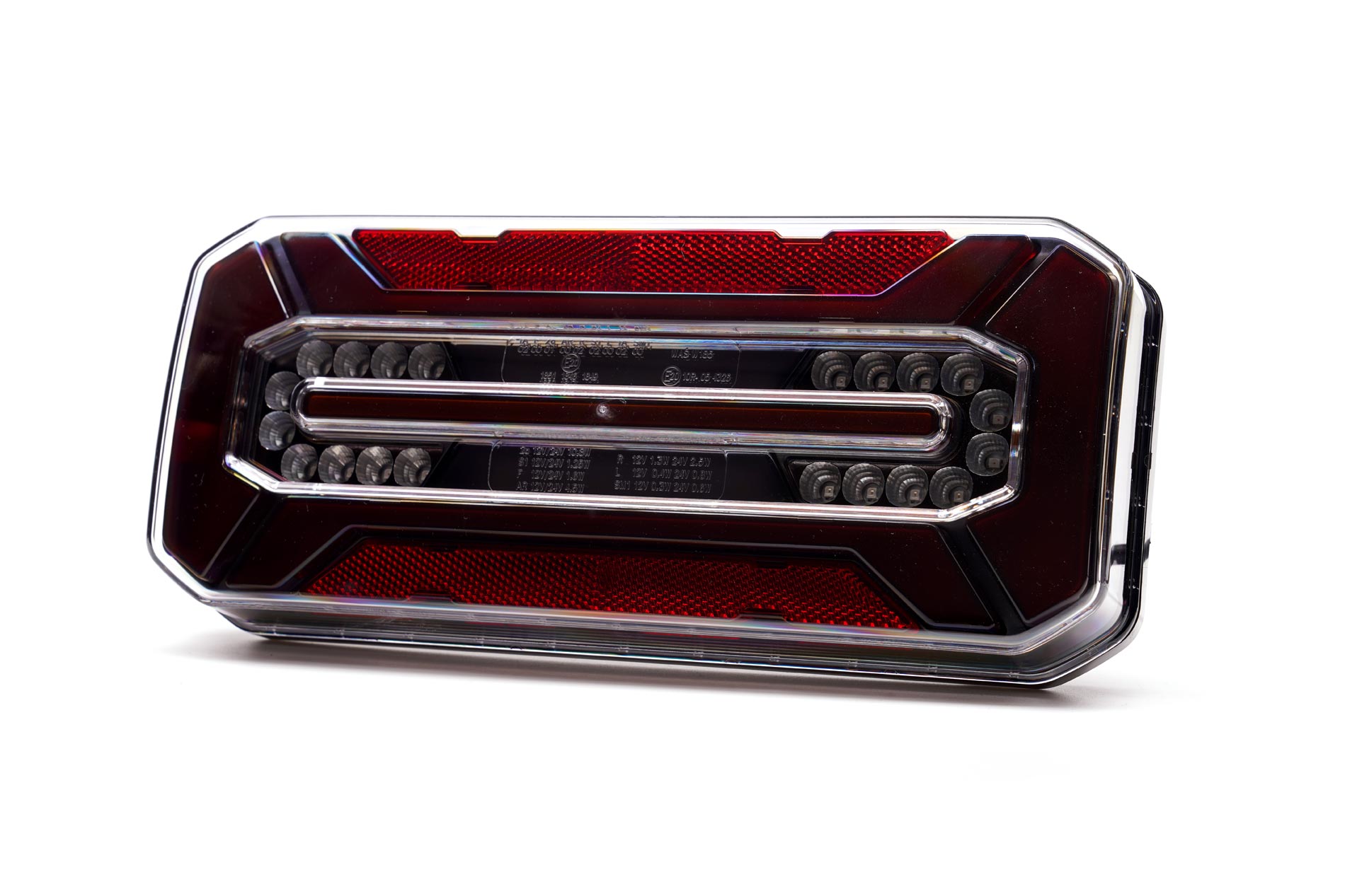 LED achterlicht Black links | 12-24v | 7-Pin's AMP-VC-6201B7-4