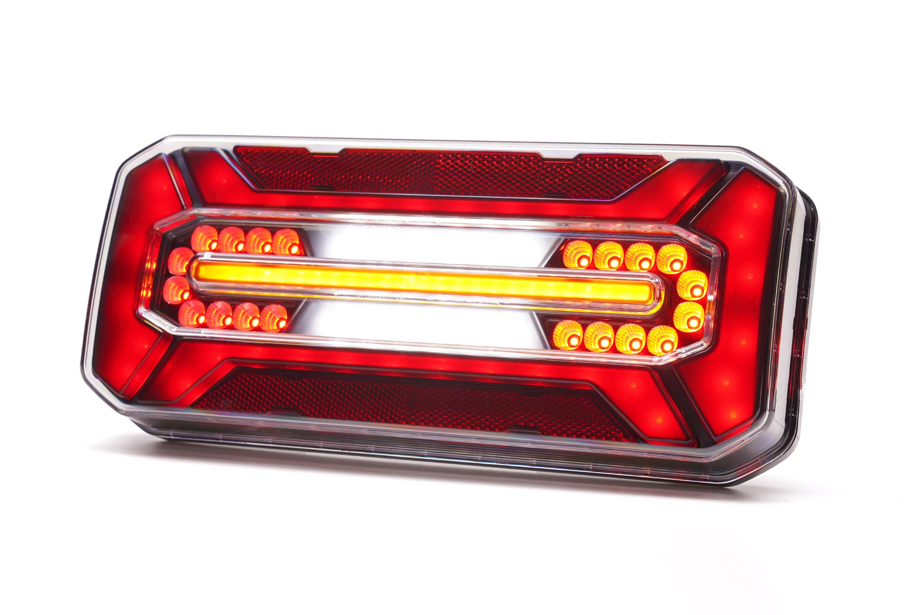 LED achterlicht Black links | 12-24v | 7-Pin's AMP-VC-6201B7