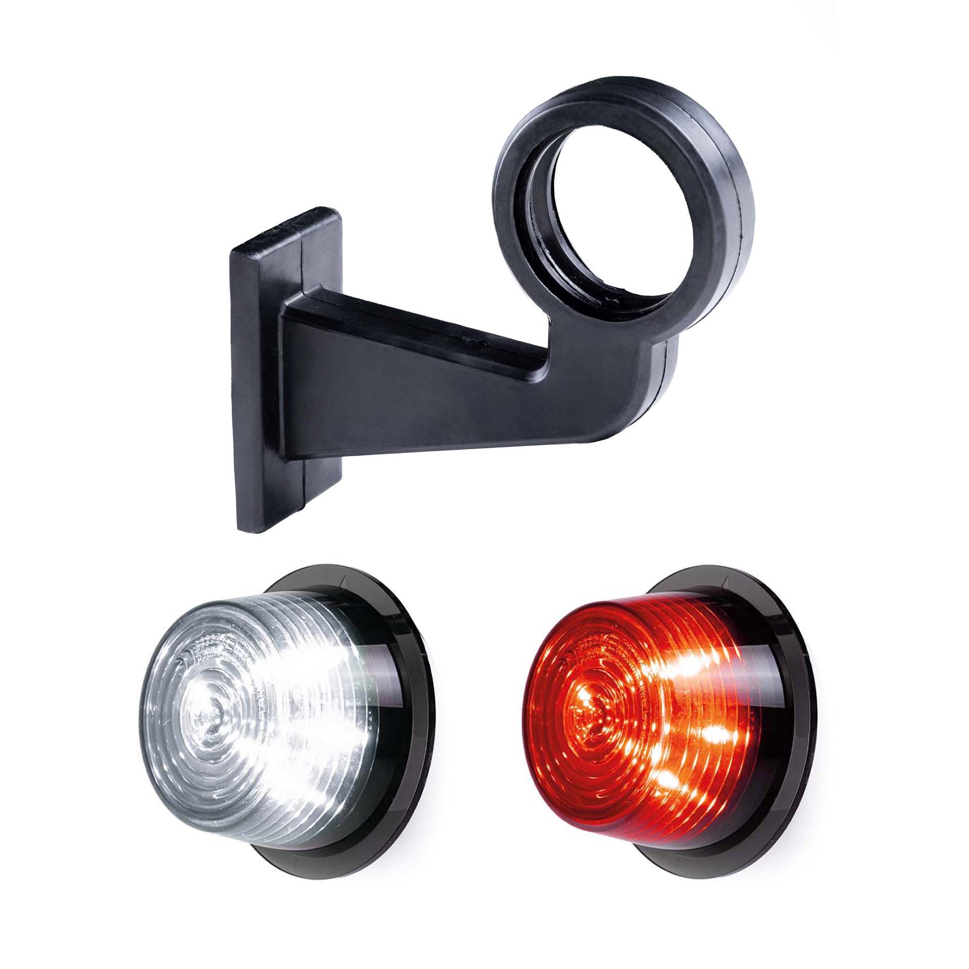 LED breedtelamp set 12-24v | dark | rood-wit | 165mm paal-MB-3040DRW-SET-2