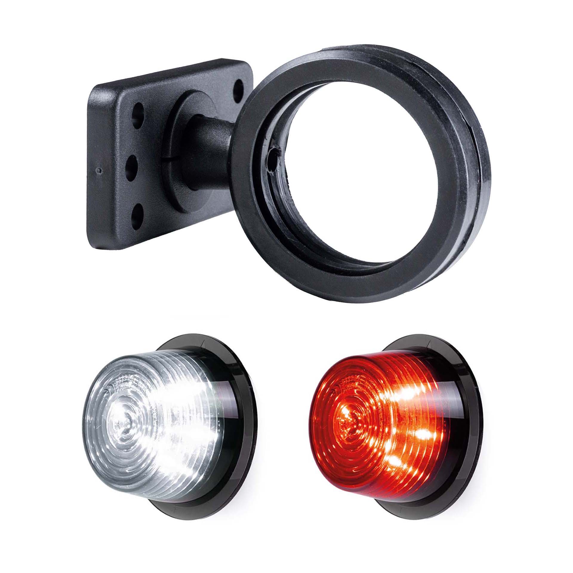 LED breedtelamp set 12-24v | dark | rood-wit | korte paal-MB-3030DRW-SET