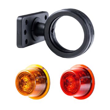 LED breedtelamp set 12-24v | rood-amber | korte paal-MB-3030RA-SET