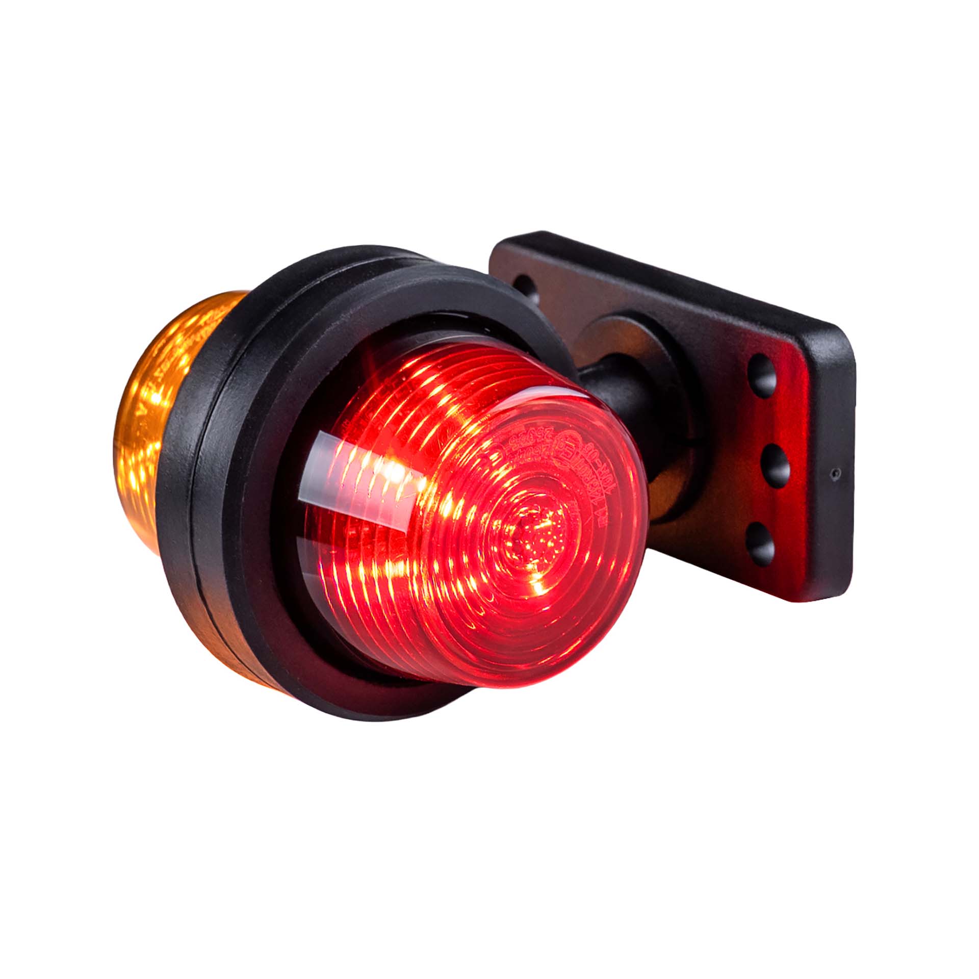 LED breedtelamp set 12-24v | rood-amber | korte paal-MB-3030RA-SET-6