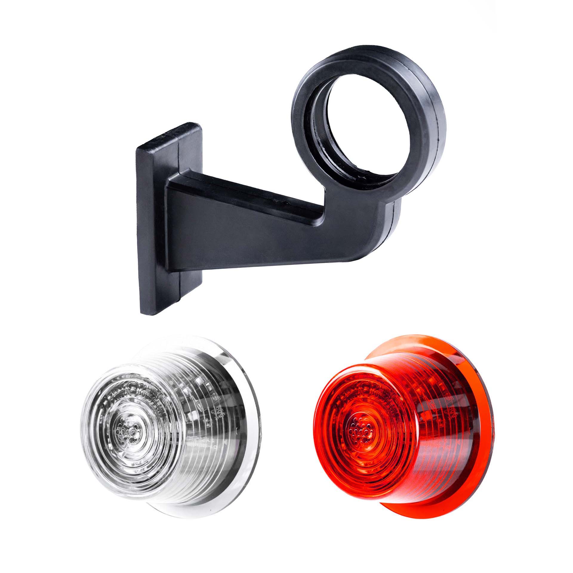 LED breedtelamp set 12-24v | rood-wit | 165mm paal-MB-3040RW-SET-2