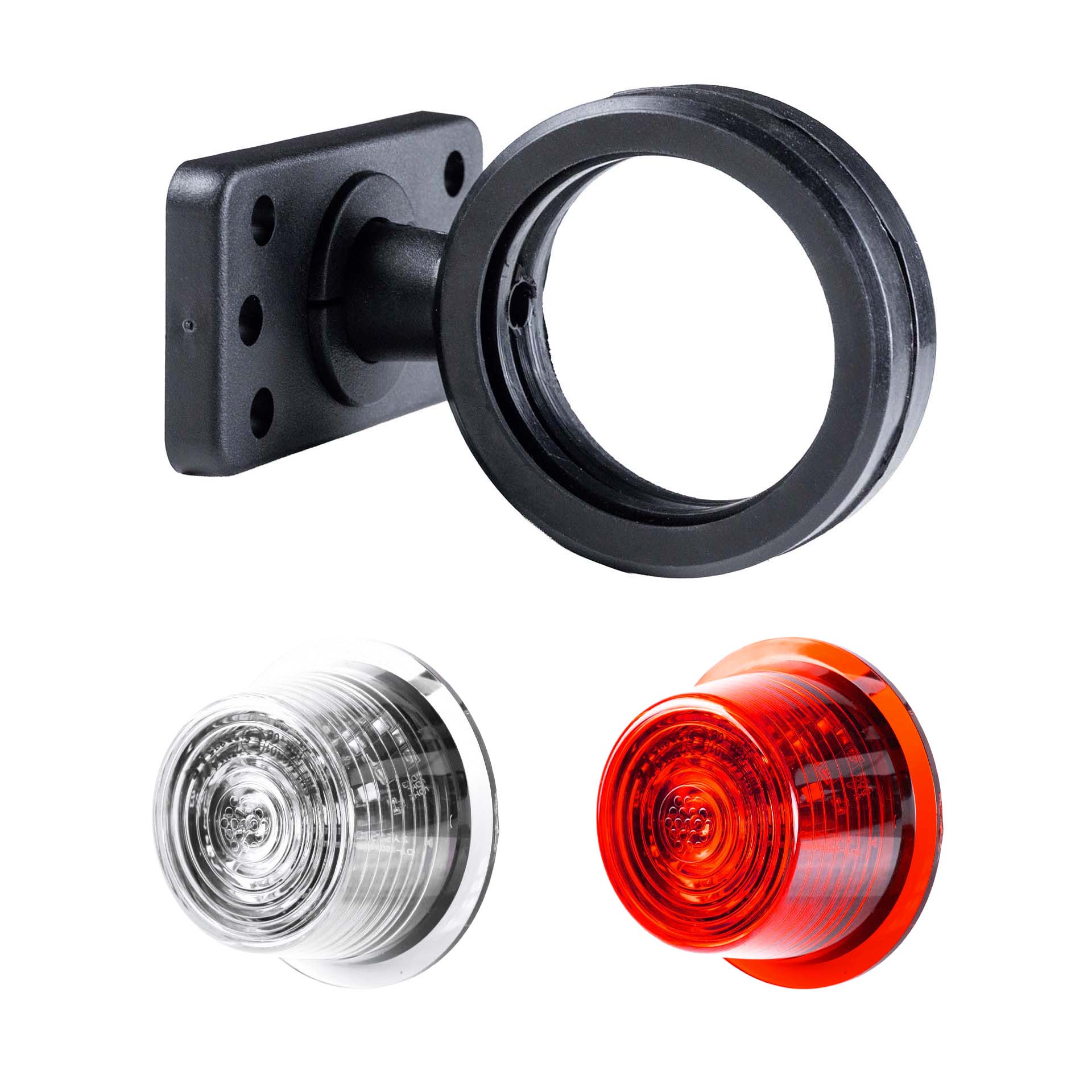 LED breedtelamp set 12-24v | rood-wit | korte paal-MB-3030RW-SET-2